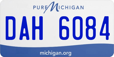 MI license plate DAH6084