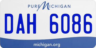 MI license plate DAH6086