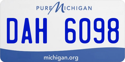 MI license plate DAH6098