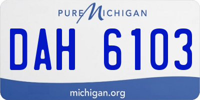 MI license plate DAH6103