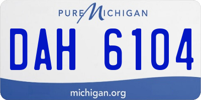 MI license plate DAH6104