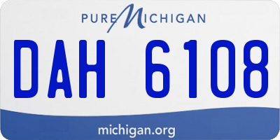 MI license plate DAH6108