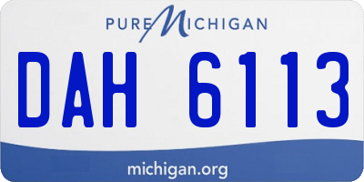 MI license plate DAH6113