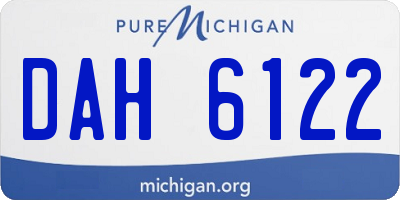 MI license plate DAH6122