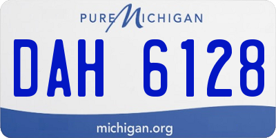 MI license plate DAH6128