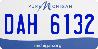 MI license plate DAH6132