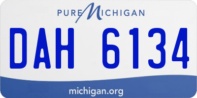 MI license plate DAH6134