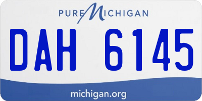 MI license plate DAH6145