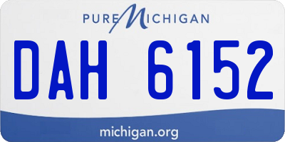 MI license plate DAH6152