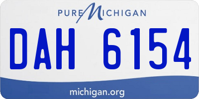 MI license plate DAH6154