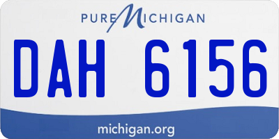 MI license plate DAH6156