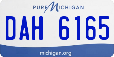 MI license plate DAH6165