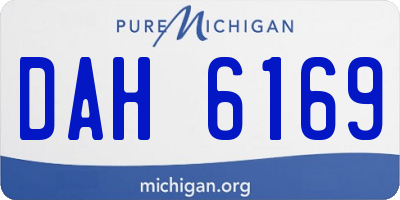 MI license plate DAH6169