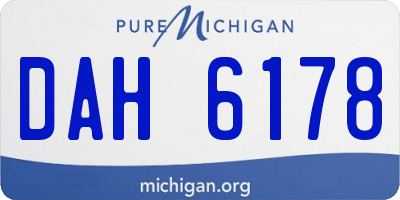MI license plate DAH6178