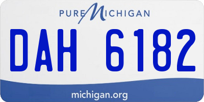 MI license plate DAH6182