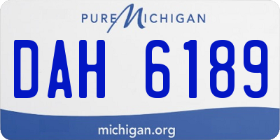 MI license plate DAH6189