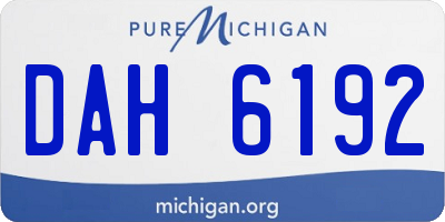 MI license plate DAH6192