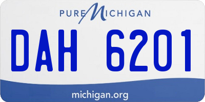MI license plate DAH6201