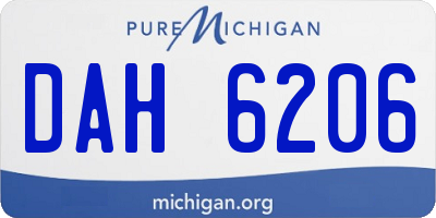 MI license plate DAH6206