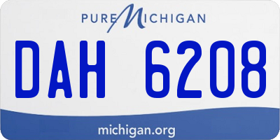 MI license plate DAH6208