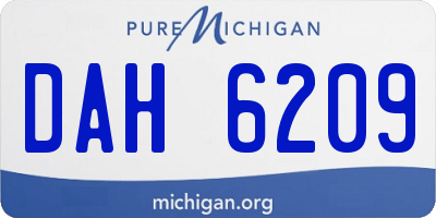 MI license plate DAH6209