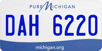 MI license plate DAH6220