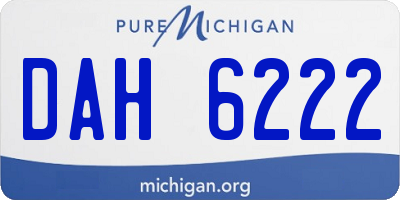 MI license plate DAH6222