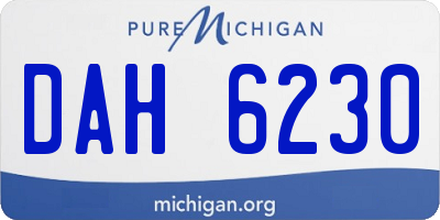 MI license plate DAH6230