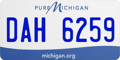 MI license plate DAH6259