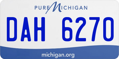 MI license plate DAH6270