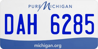 MI license plate DAH6285