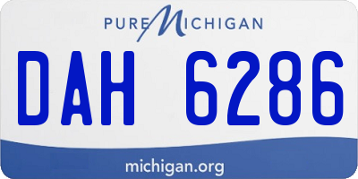 MI license plate DAH6286