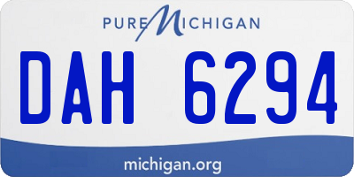 MI license plate DAH6294