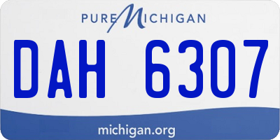 MI license plate DAH6307