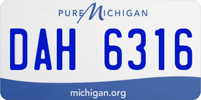 MI license plate DAH6316