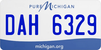 MI license plate DAH6329