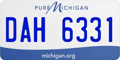 MI license plate DAH6331
