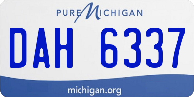 MI license plate DAH6337