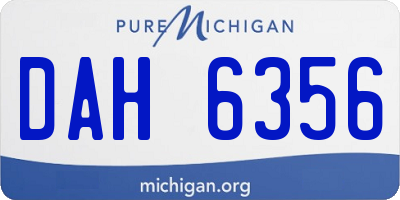 MI license plate DAH6356