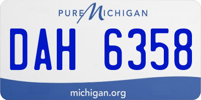 MI license plate DAH6358