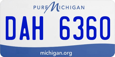 MI license plate DAH6360