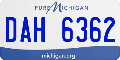 MI license plate DAH6362