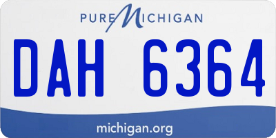 MI license plate DAH6364