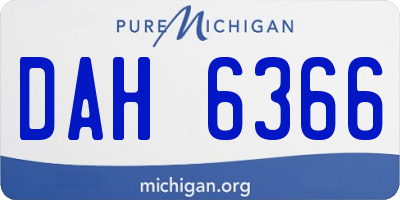 MI license plate DAH6366