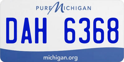 MI license plate DAH6368