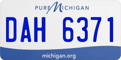 MI license plate DAH6371