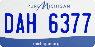 MI license plate DAH6377
