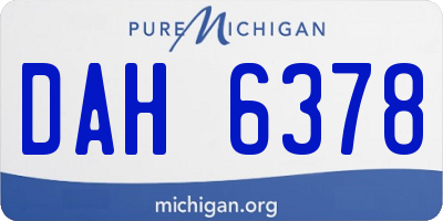 MI license plate DAH6378