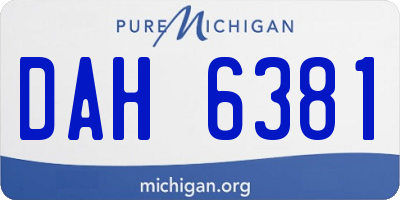 MI license plate DAH6381