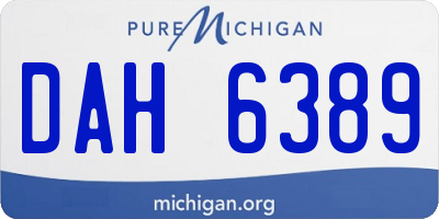 MI license plate DAH6389